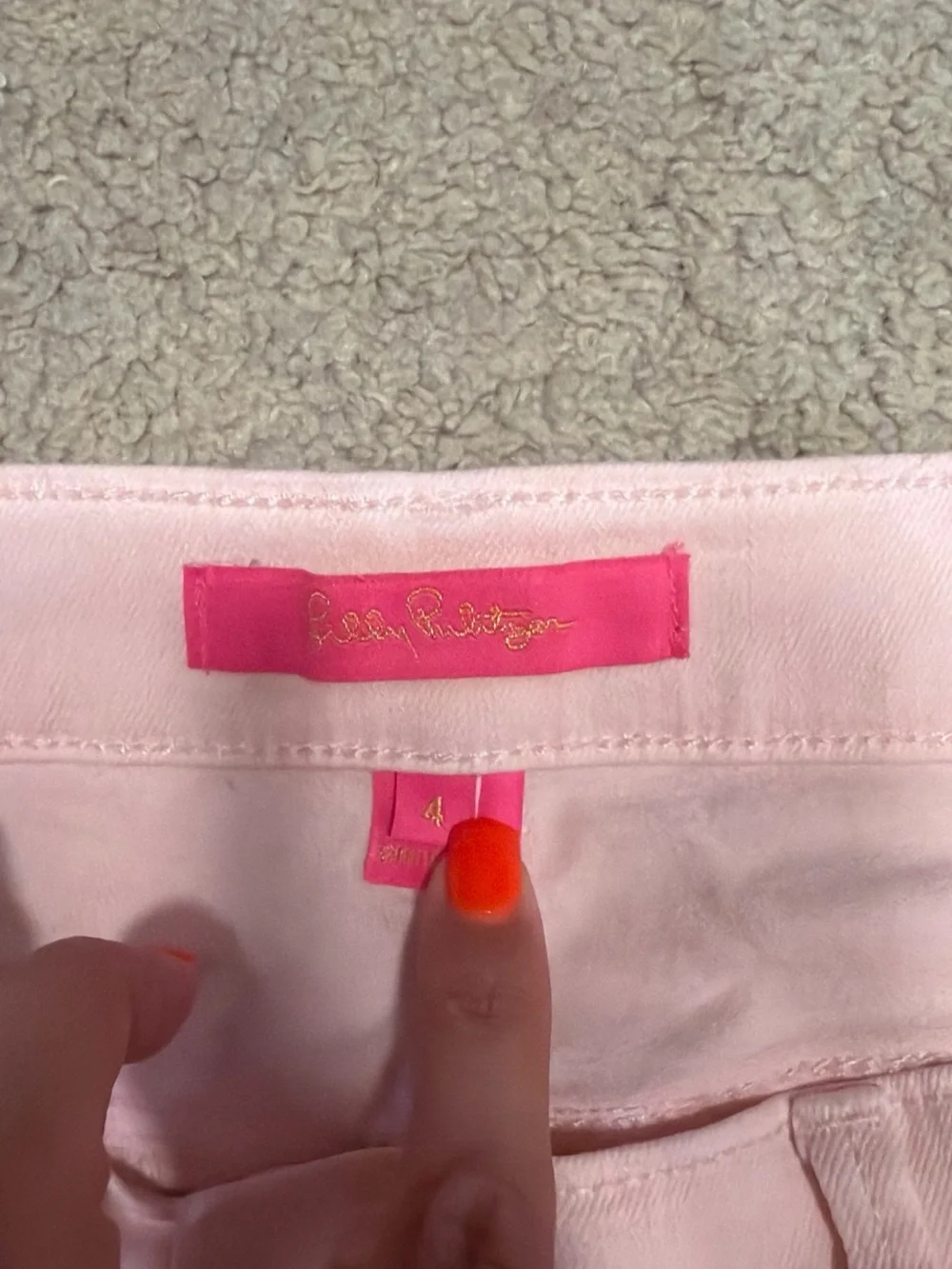 Lilly Pulitzer Pale Pink Frayed Hem Jean Shorts